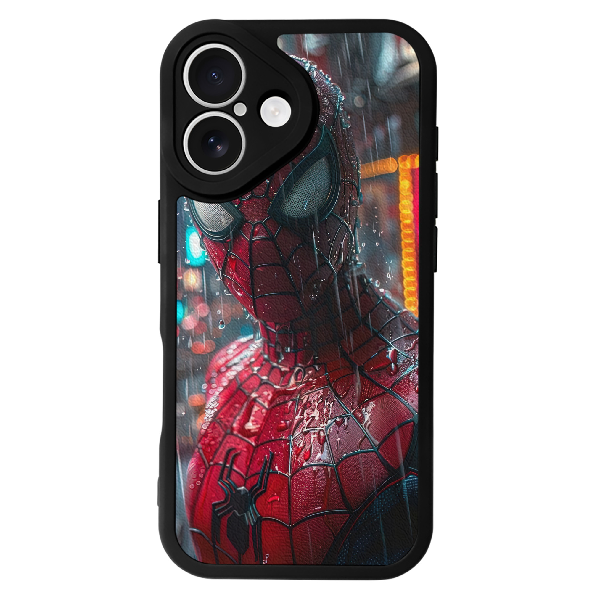 Spider Man スパイダーマン 【iPhone 16シリーズ対応】シリコンスマホケース（レザー調） 材質：シリコン
